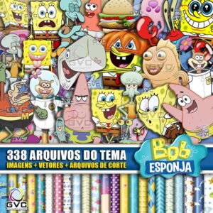 Kit Digital Bob Esponja + Vetores + Arquivos de Corte