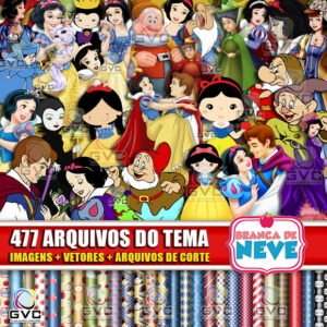 Kit Digital Branca De Neve + Vetores + Arquivos de Corte