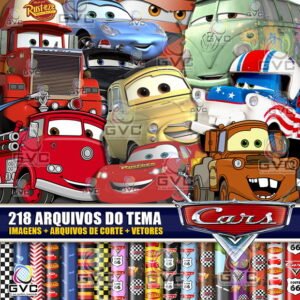 Kit Digital Carros Da Disney + Arquivos de Corte + Vetores