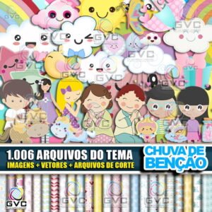 Kit Digital Chuva de Benção + Vetores + Arquivos de Corte