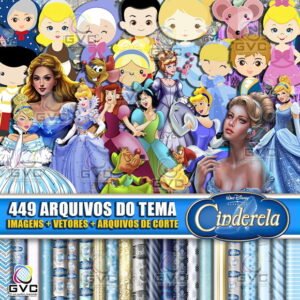 Kit Digital Cinderela + Vetores + Arquivos de Corte