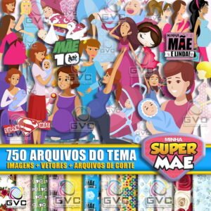 Kit Digital Dia das Mães + Arquivos de corte + Vetores
