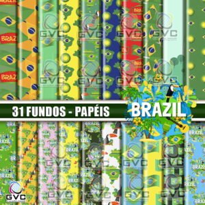 Kit Digital Fundos Papéis Brasil