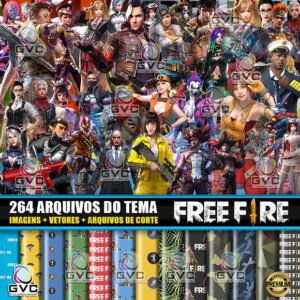 Kit Digital FREE FIRE + Vetores + Arquivos de Corte