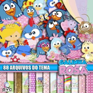 Kit Digital Galinha Pintadinha Rosa