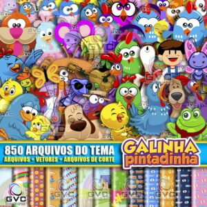 Kit Digital Galinha Pintadinha + Vetores + Arquivos de Corte