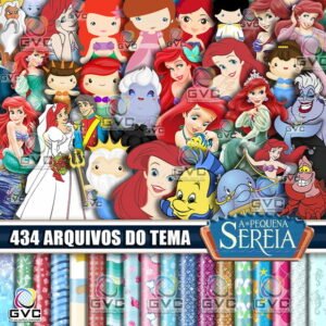 Kit Digital Pequena Sereia Normal e Cute