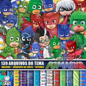 Kit Digital PJ Mask + Vetores + Arquivos de Corte Silhouette