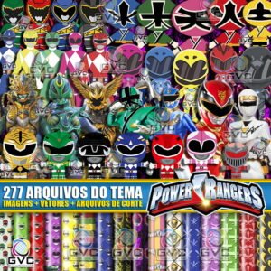 Kit Digital Power Rangers + Vetores + Arquivos de Corte
