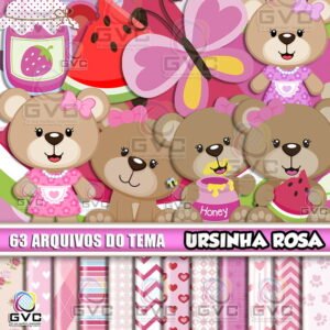 kit Digital Ursinha Rosa