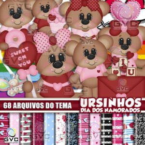 kit Digital Ursinhos Dia dos Namorados