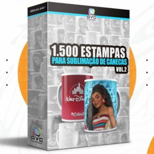1.500 Artes Estampas para Sublimação de Canecas Vol.2