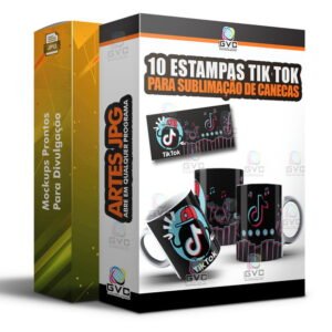 10 Artes para Sublimação de canecas Estampas Tik Tok