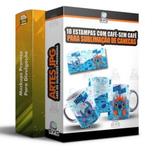10 Artes Sublimação de canecas Estampas Com Café Sem Café