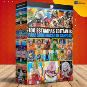 100 Estampas Animes Sublimação de Canecas Editáveis