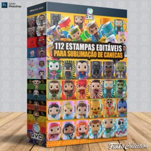 112 Artes Funko Pop Sublimação de Canecas
