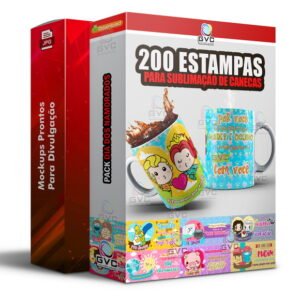 200 Artes Estampas Canecas Dia dos Namorados + Mockups
