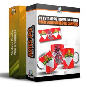 15 Artes para Sublimação de canecas Estampas Power Rangers