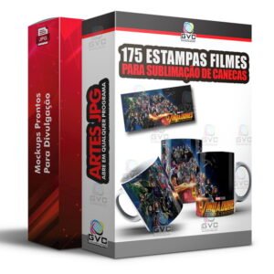 175 Artes para Sublimação de canecas Estampas Filmes