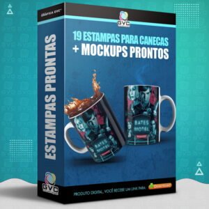 19 Artes Estampas Caneca Série Bates Motel + Mockups