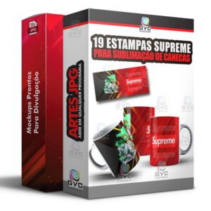 19 Artes para Sublimação de canecas Estampas Supreme