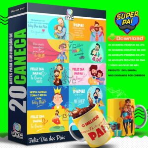 20 Artes para Canecas Dia dos Pais #5