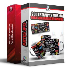 200 Artes Sublimação de canecas Estampas Musica Artistas