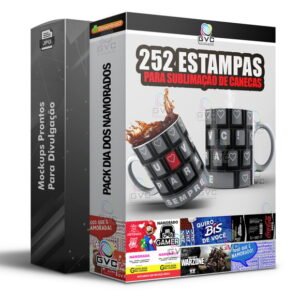 252 Artes Estampas Canecas Dia dos Namorados + Mockups