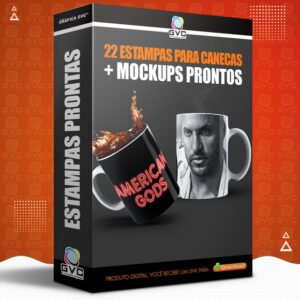 22 Artes Estampas Caneca Série American Gods + Mockups