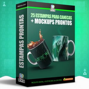 25 Artes Estampas Caneca Série Arrow Arqueiro + Mockups