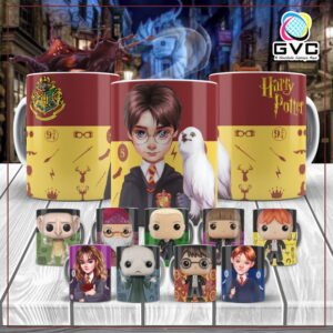Artes Estampas Sublimação de Canecas Harry Potter Editáveis
