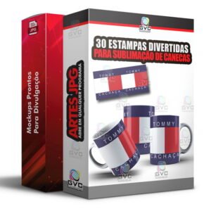 30 Artes para Sublimação de canecas Estampas Divertidas