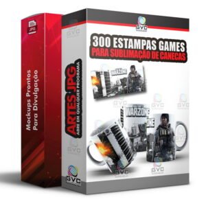 300 Artes para Sublimação de canecas Estampas Games Gamer