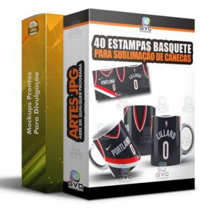 40 Artes para Sublimação de canecas Estampas Basquete NBA