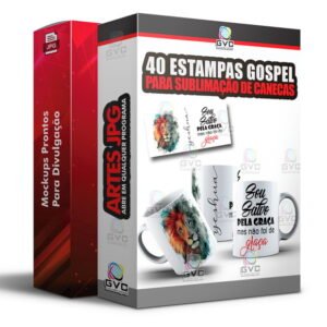 40 Artes para Sublimação de canecas Estampas Gospel Cristã