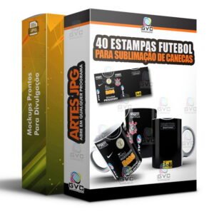 40 Artes Sublimação de canecas Estampas Futebol Brasileiro