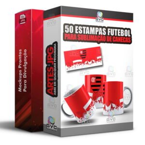 50 Artes para Sublimação de canecas Estampas Futebol