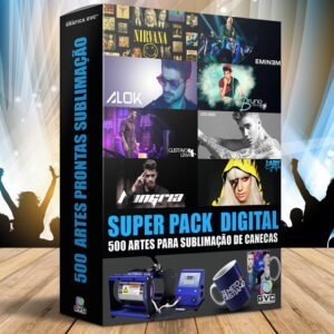 500 Estampas Canecas Sublimação Bandas Artistas