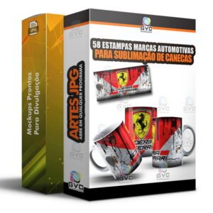 58 Artes Sublimação de canecas Estampas Automotivo óleo Car
