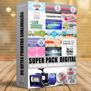 90 Estampas Canecas Sublimação Vovó e Vovô