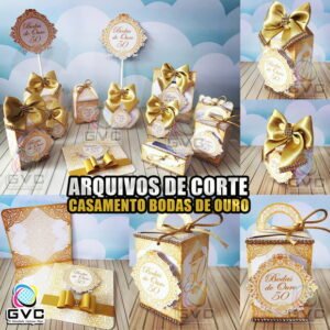 Arquivos de Corte Convite Casamento Bodas de Ouro