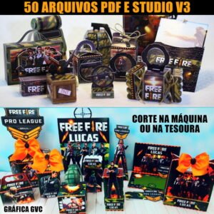 Arquivos de corte FREE FIRE - Corta na Máquina ou Tesoura
