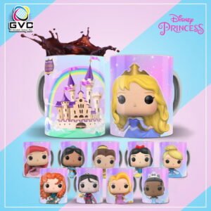 Arte Estampa Princesas Disney Funko Sublimação Canecas