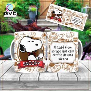 Arte Estampa Sublimação Canecas Snoopy Editável PSD