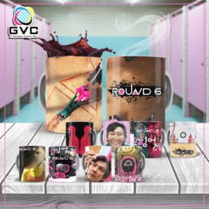 Artes Estampas Caneca Round 6 Squid Game Editáveis PSD