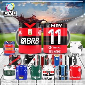 Artes Estampas Canecas Futebol Nacional Editáveis Photoshop