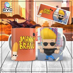 Artes Estampas Canecas Jhonny Bravo Editáveis PSD