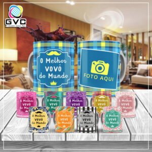 Artes Estampas Canecas Sublimação Vovó e Vovô