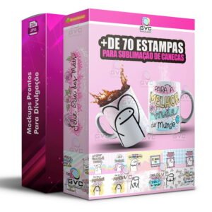 Pack Artes Bento Flork Dia das Mães sublimação de canecas