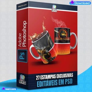 Artes Estampas Editáveis Mortal Kombat Sublimação de Canecas